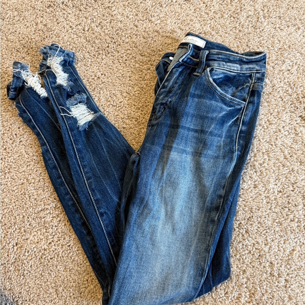 KanCan Dark Blue Distressed Skinny Jeans